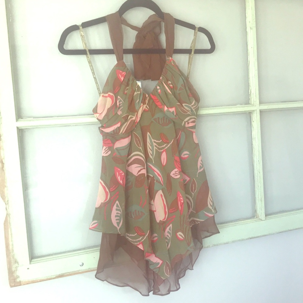 BCBGMaxazria silk halter top size small